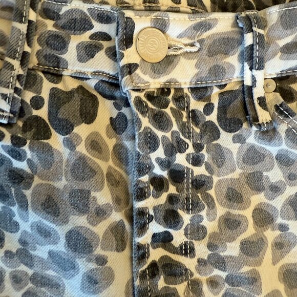 MOTHER “The Dazzler” Leopard Skinny/Crop Jeans | Size 26 | Grey/Cream/Charcoal - Picture 8 of 12